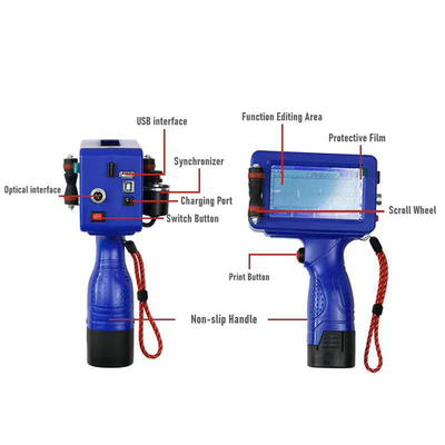 Single Color 12.7MM Portable Handheld Thermal Inkjet Printer for QR Code and Serial Number Labeling on Masks