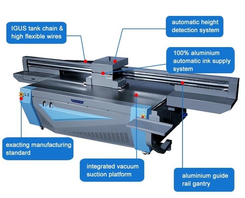 Industrial Coding Inkjet Uv Flatbed Printer Uv 2513 For Ceramic Glass Mental Surface