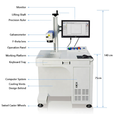 Mini Metal Fiber Laser Marking Machine Desktop Raycus Source 10W 20W 30W