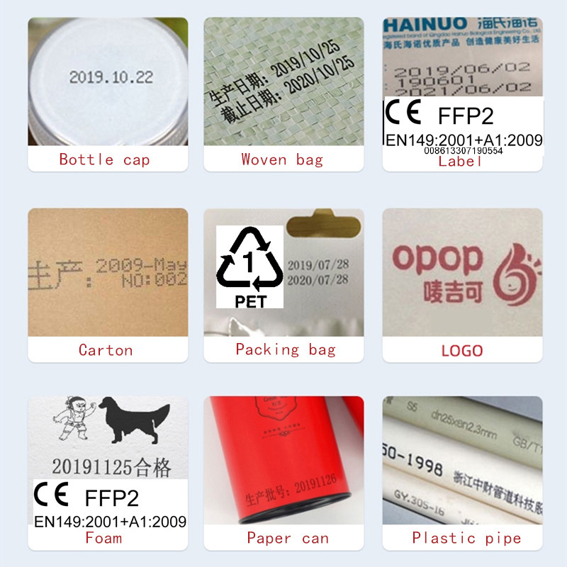 Single Color 12.7MM Portable Handheld Thermal Inkjet Printer for QR Code and Serial Number Labeling on Masks