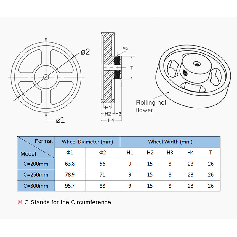 WaveTopSign Metal Aluminum Alloy Embossed Synchronous Encoder Wheel