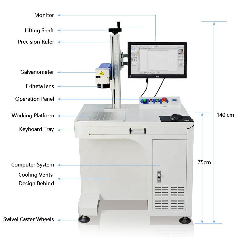 8000mm/S 54cm 3D Laser Engraving Machine For Stainless Steel
